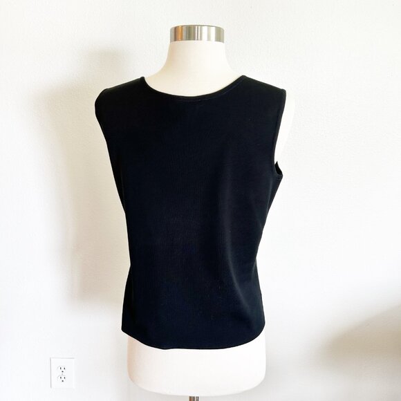 Ming Wang Twinset S Black Pink Ribbo Jacket Cardigan Tank Top 2 Pc Dressy - Picture 13 of 16